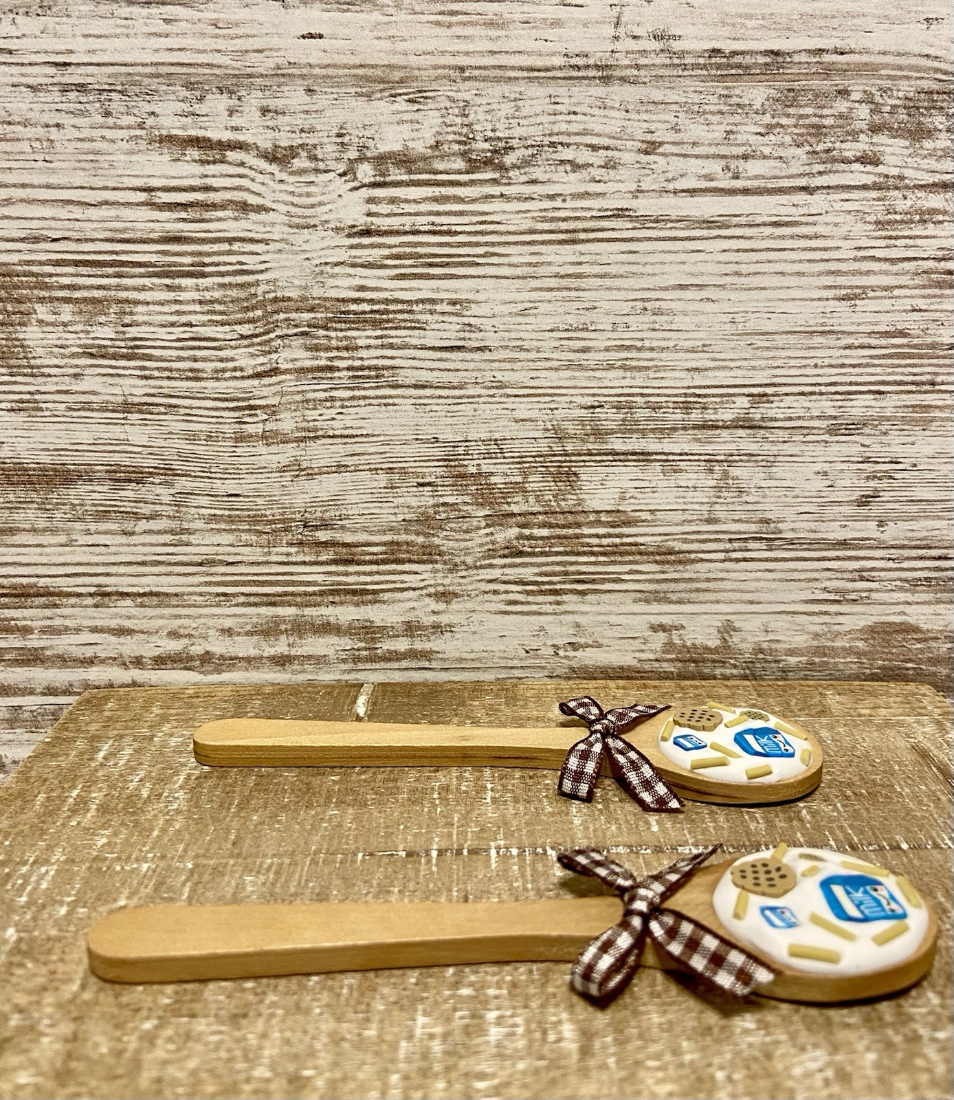 Cookies and Milk Wooden Spoons Tiered Tray Decor Farmhouse Decor COFFEE BAR 2 PC