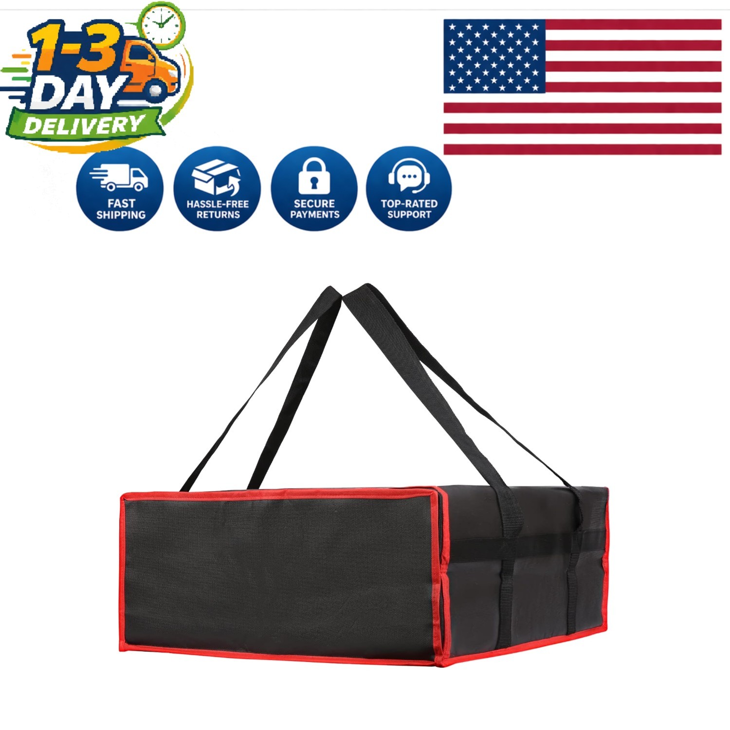 Luxury Insulated Pizza Warmer Bag, Durable & Easy to Clean for Delivery