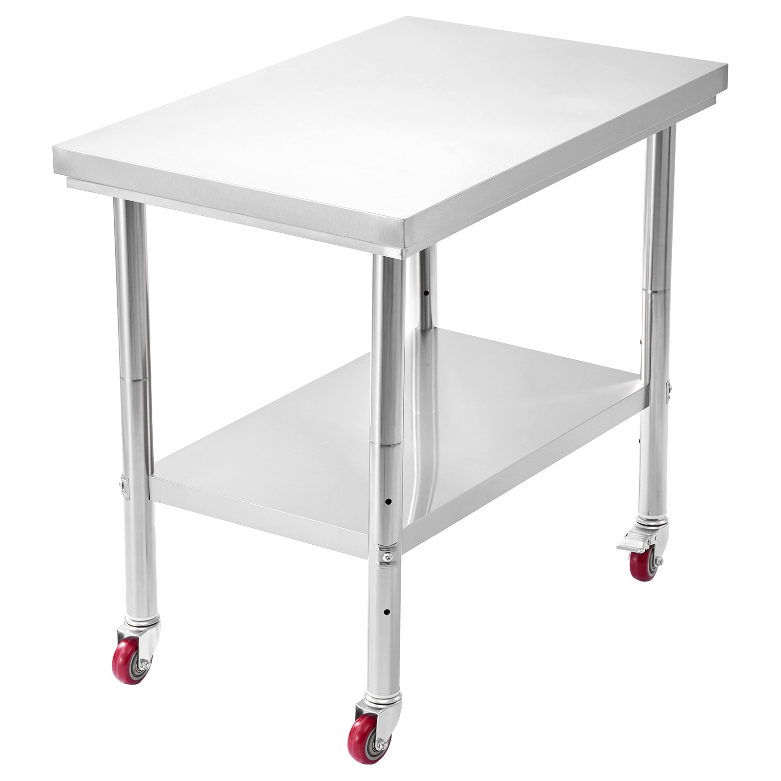 VEVOR Stainless Steel Table 24 x 35.4 in Kitchen Prep Table with Wheels