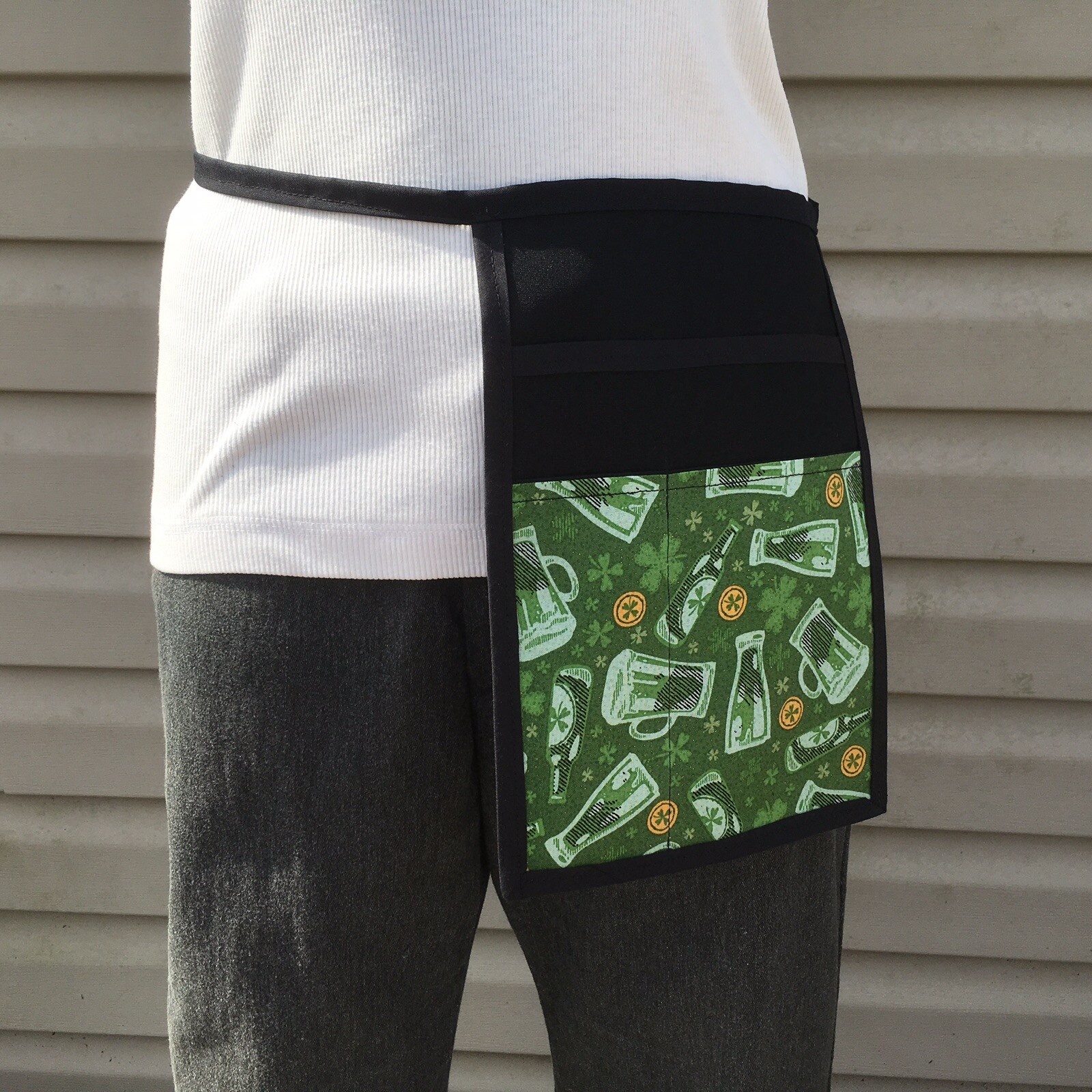 Beer Printed I Pad MINI Pocket Side Hip Apron Bar Waiter Waitress Money Pouch