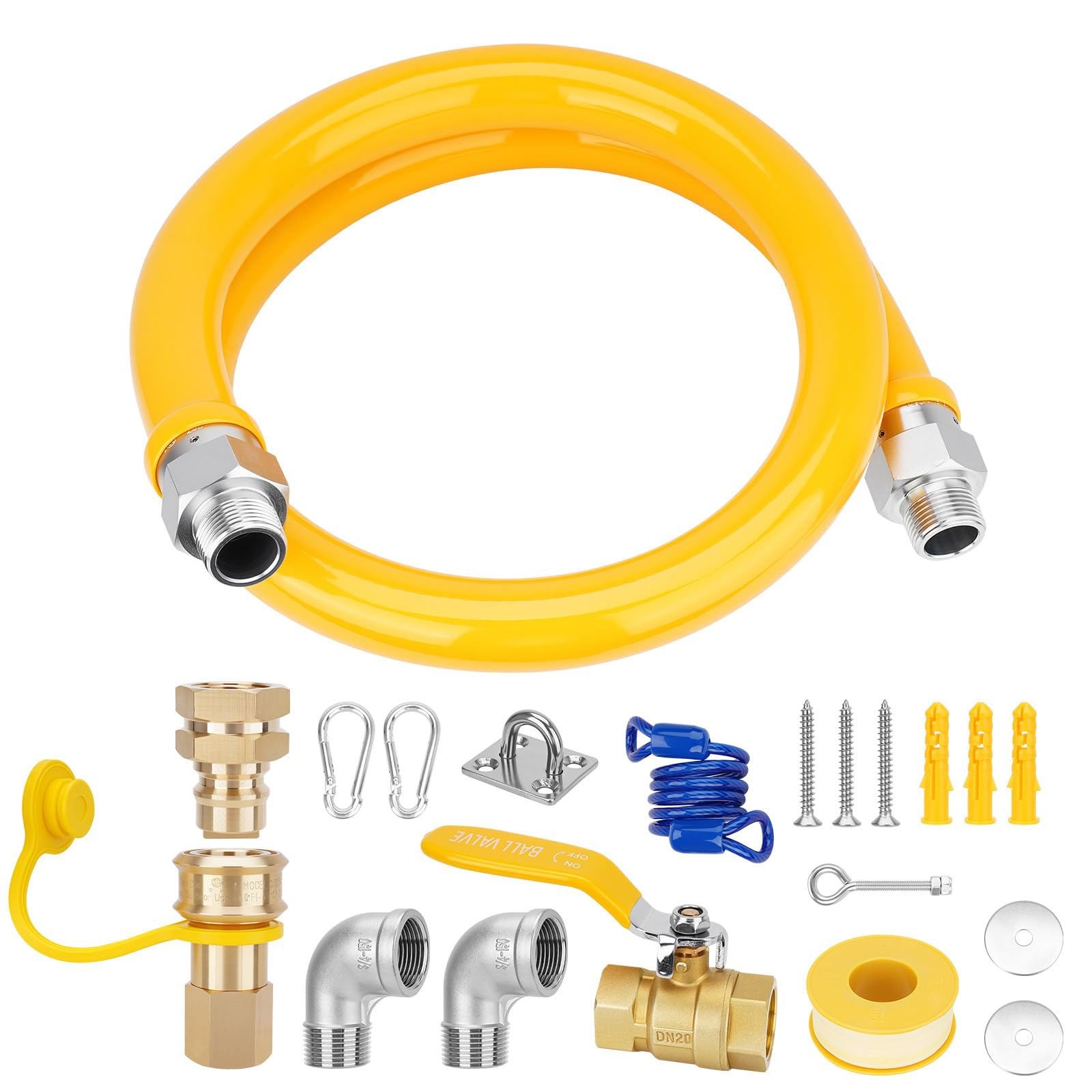 3/4″×48″ Gas Hose Connector Kit W/3/4 Quick Connect 1675KIT48 Safety System CSA