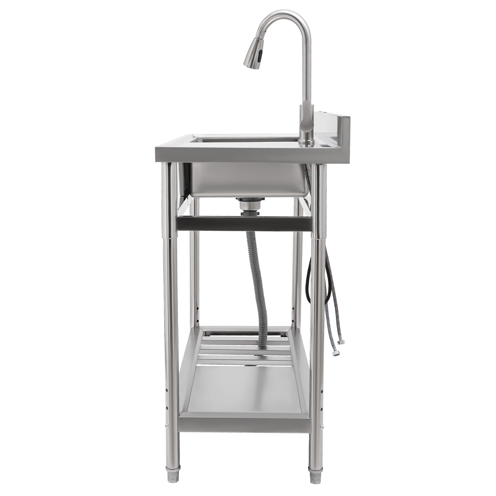 201 Stainless Steel Restaurant Kitchen Sink Silver Free-standing Kitchen Sink