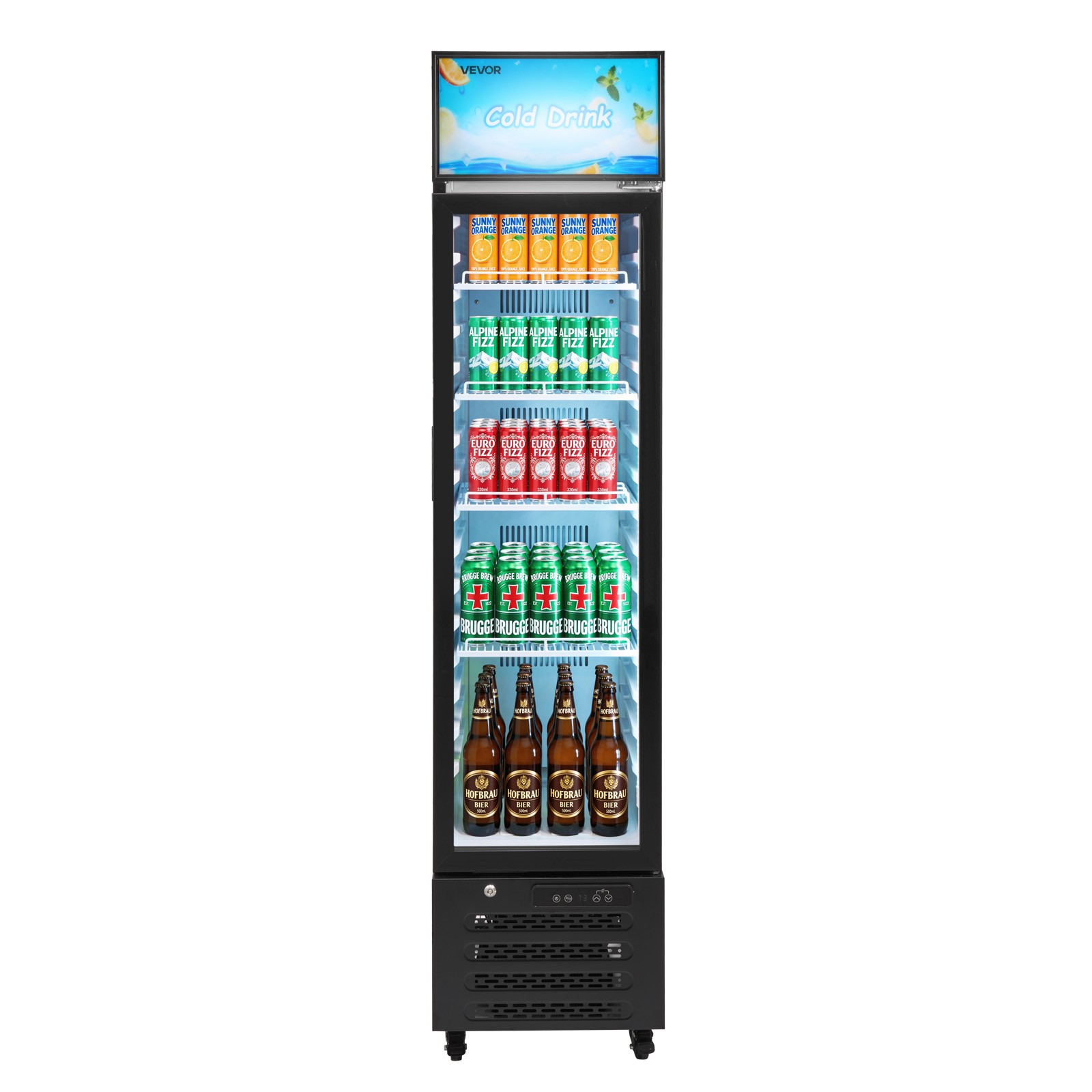 VEVOR Commercial Merchandiser Refrigerator 7.5 Cu.Ft Upright Beverage Cooler