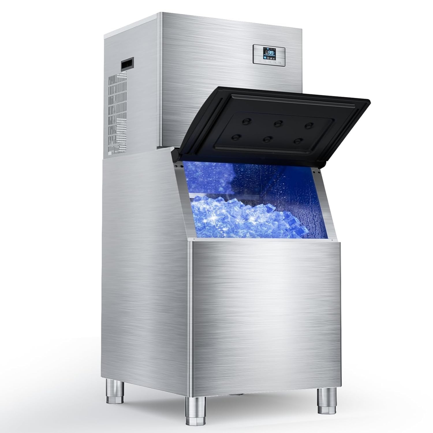 Commercial Ice Maker Machine 500lbs/24H Production, 360lbs Storage,210 Ice Cubes