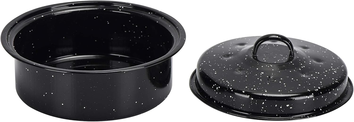 3-QT Black Covered Round Roaster Pan