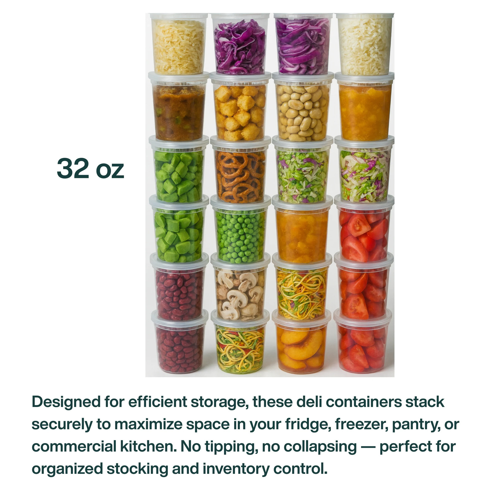 ProTakeOut, [32 oz] Heavy-Duty PP Deli Containers with Lids – 240 Sets (24/20)