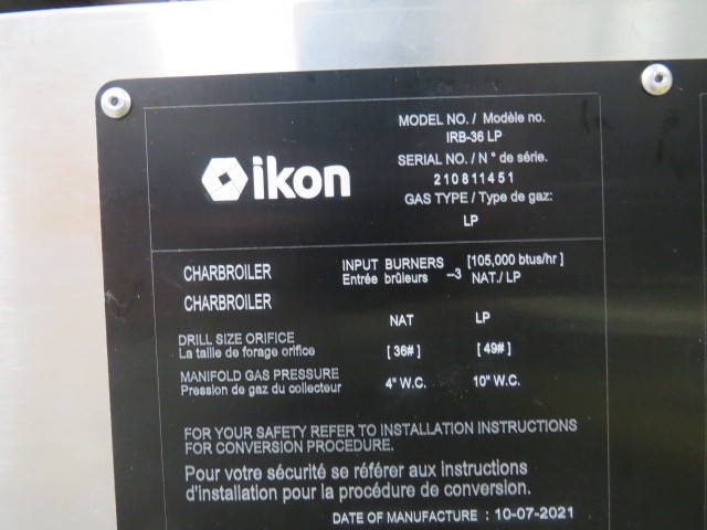 IKON IRB36LP Gas Radiant Broiler – 36″ Countertop Charbroiler for Restaurants