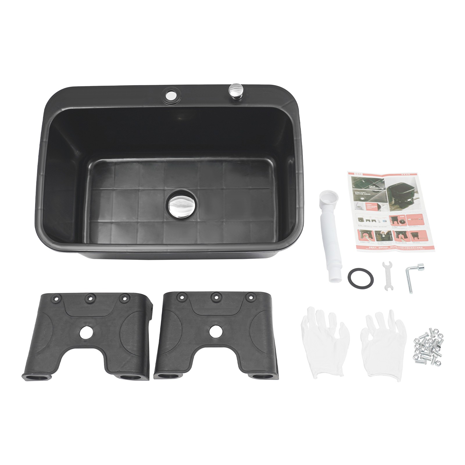 PP Mop Sink, Freestanding Mop Bucket, Floor Mop Sink Kit, Rectangular Mop Basin