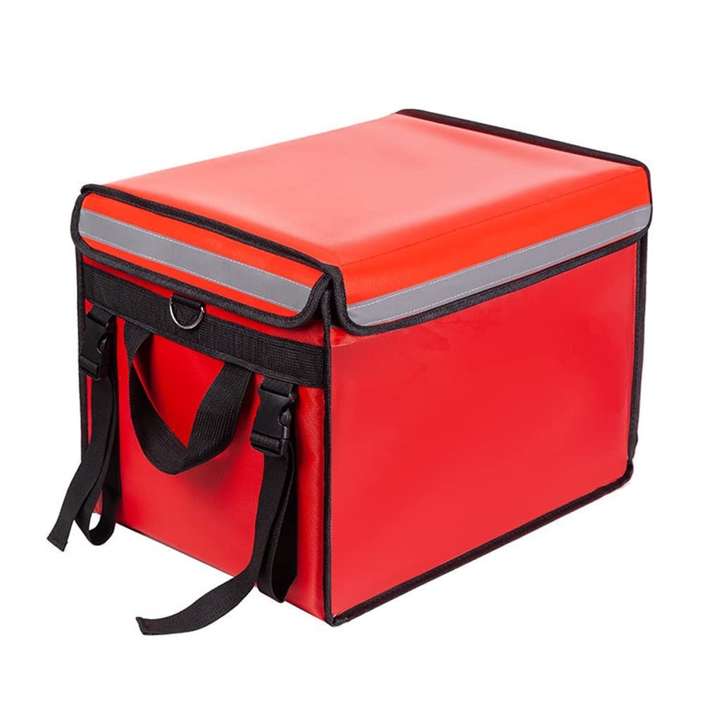 Red Insulated Food Delivery Bag 16.5″ x 11.4″ x 11.8″ – Holds 6 Pizza Boxes