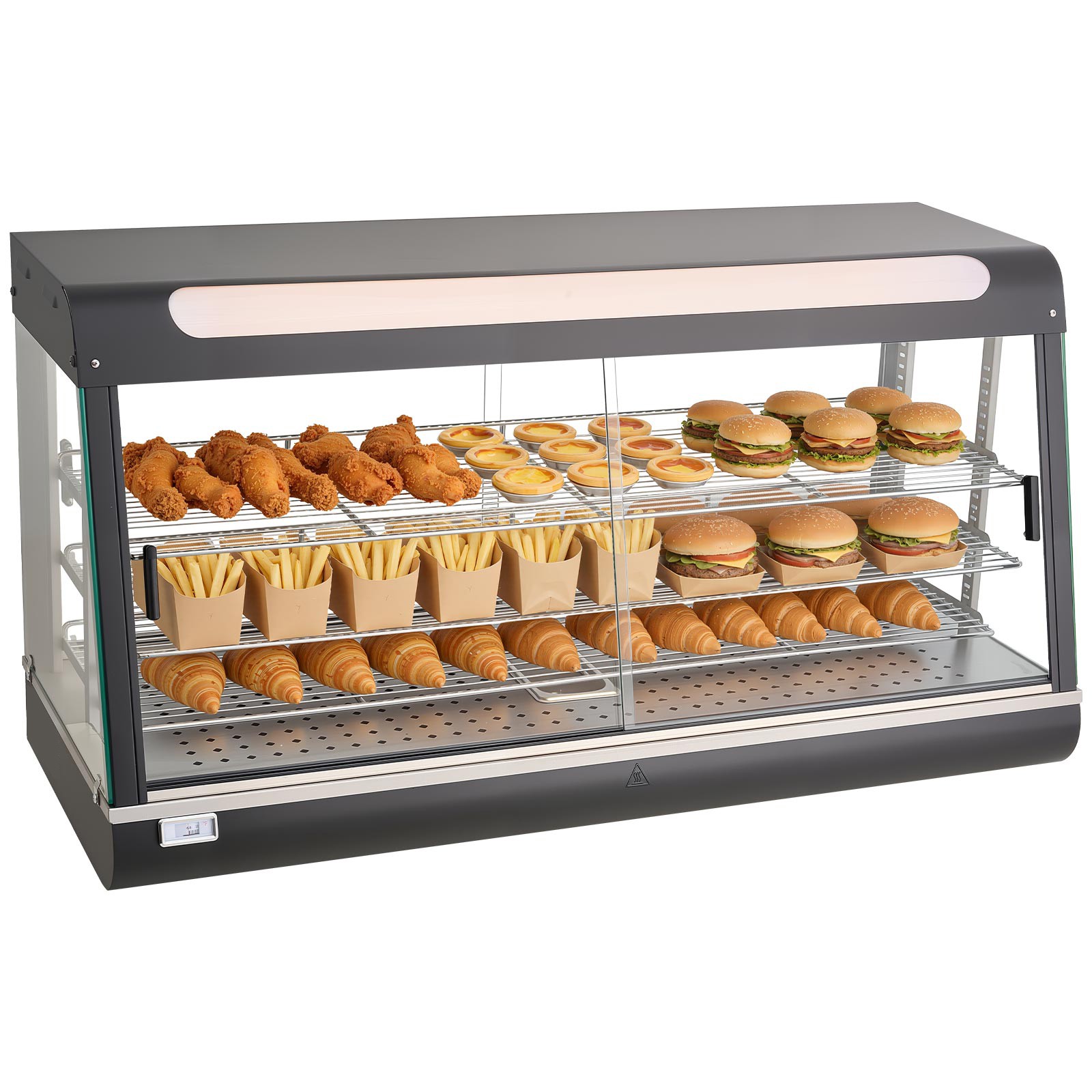 Uimoso 48″ 3-Tier Commercial Food Warmer Display Cabinet w/LED Light 190Qt/180L