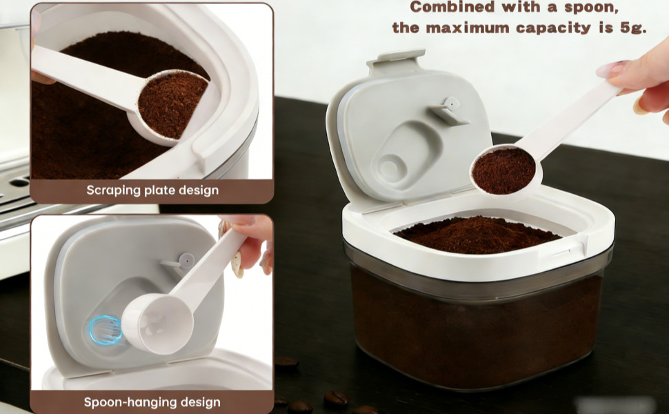 Airtight Coffee Stora Container with Magnetic Scoop, Coffee Beans and