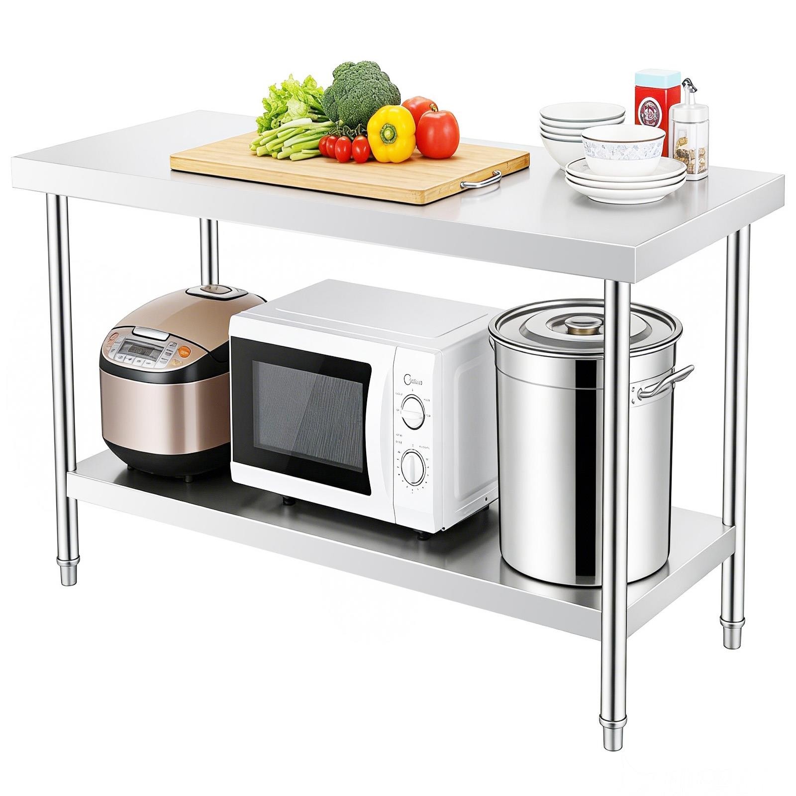 30″ x 48″ Stainless Steel Work Table, Heavy Duty Commercial Kitchen Prep Table