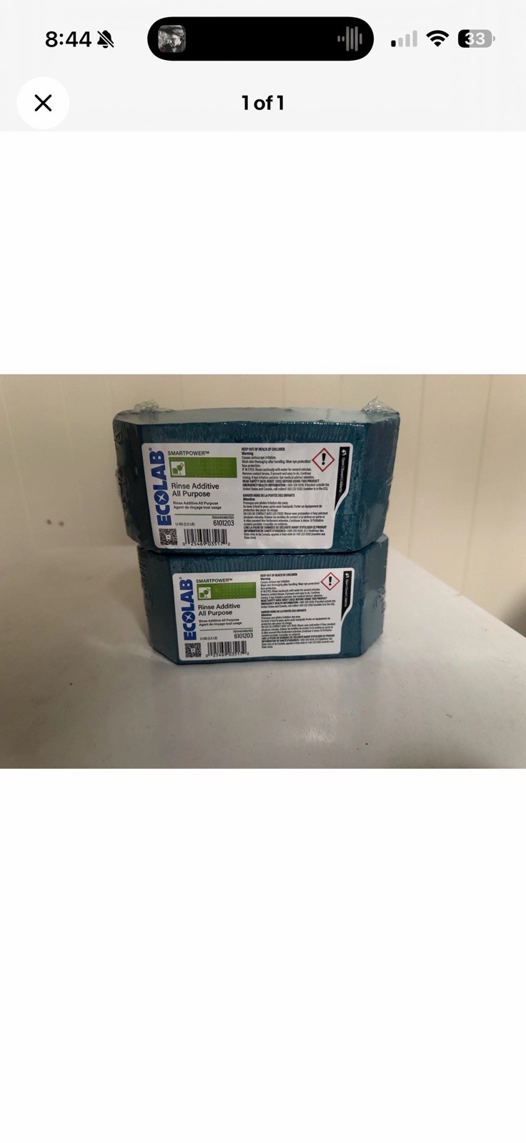 Ecolab Solid Rinse Additive Concentrate General Purpose, 2.5 LBS
