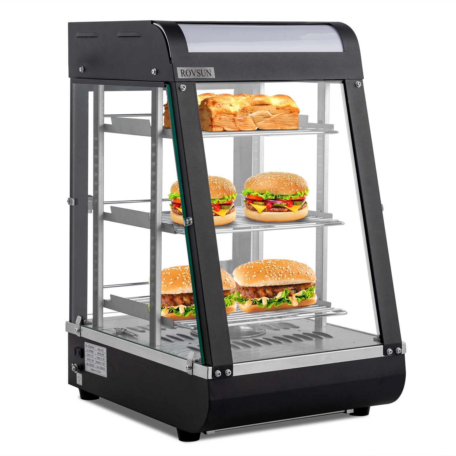 3 Tier 15″ Electric Food Warmer Display Pizza Heated Show Case Bulb Food Service