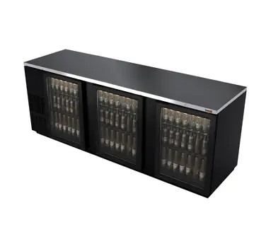 Fagor Refrigeration 96″ Black Exterior Refrigerated Bar Cooler With 3 Doors