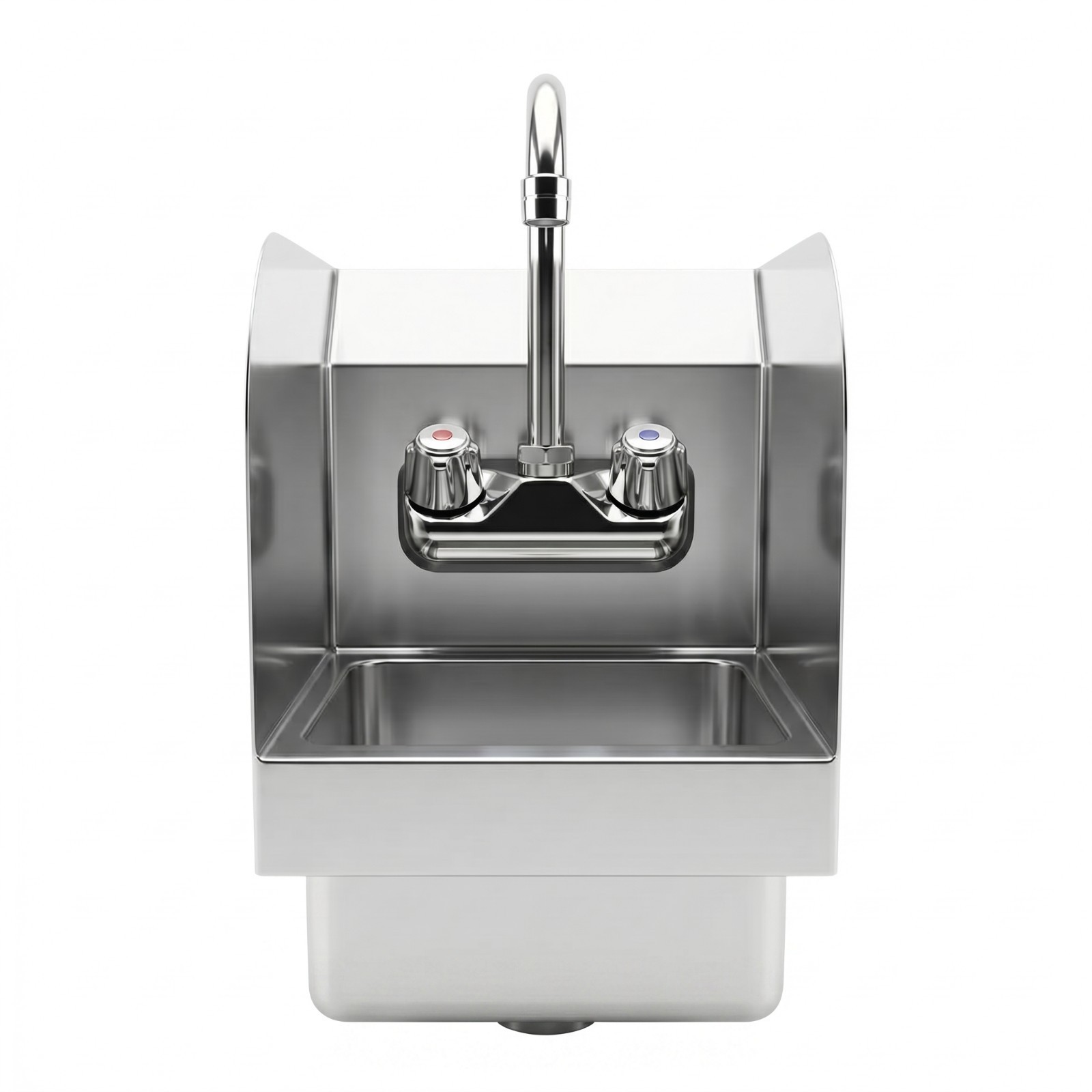 12 in. x 9 in. x 13 in. Wall Mount Stainless Steel Hand Sink with Side Splashes