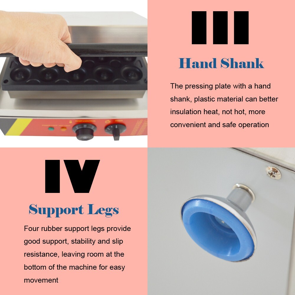 Commercial 110V 1750W Electric 15-Hole Doughnut Baking Machine Donut Maker