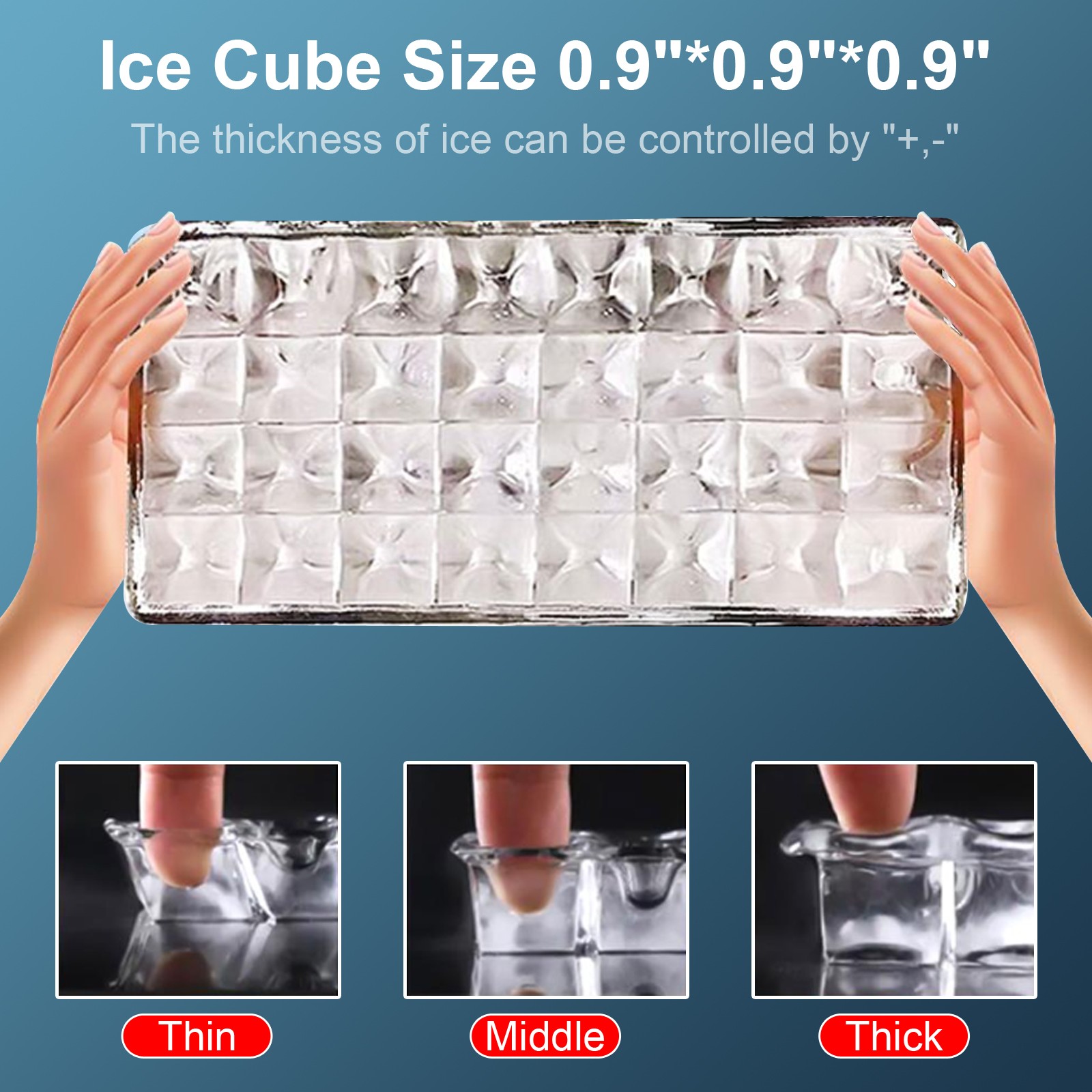 Commercial Ice Maker,70 lbs,2-Way Add Water,Large Ice Maker for School,Home,Bar