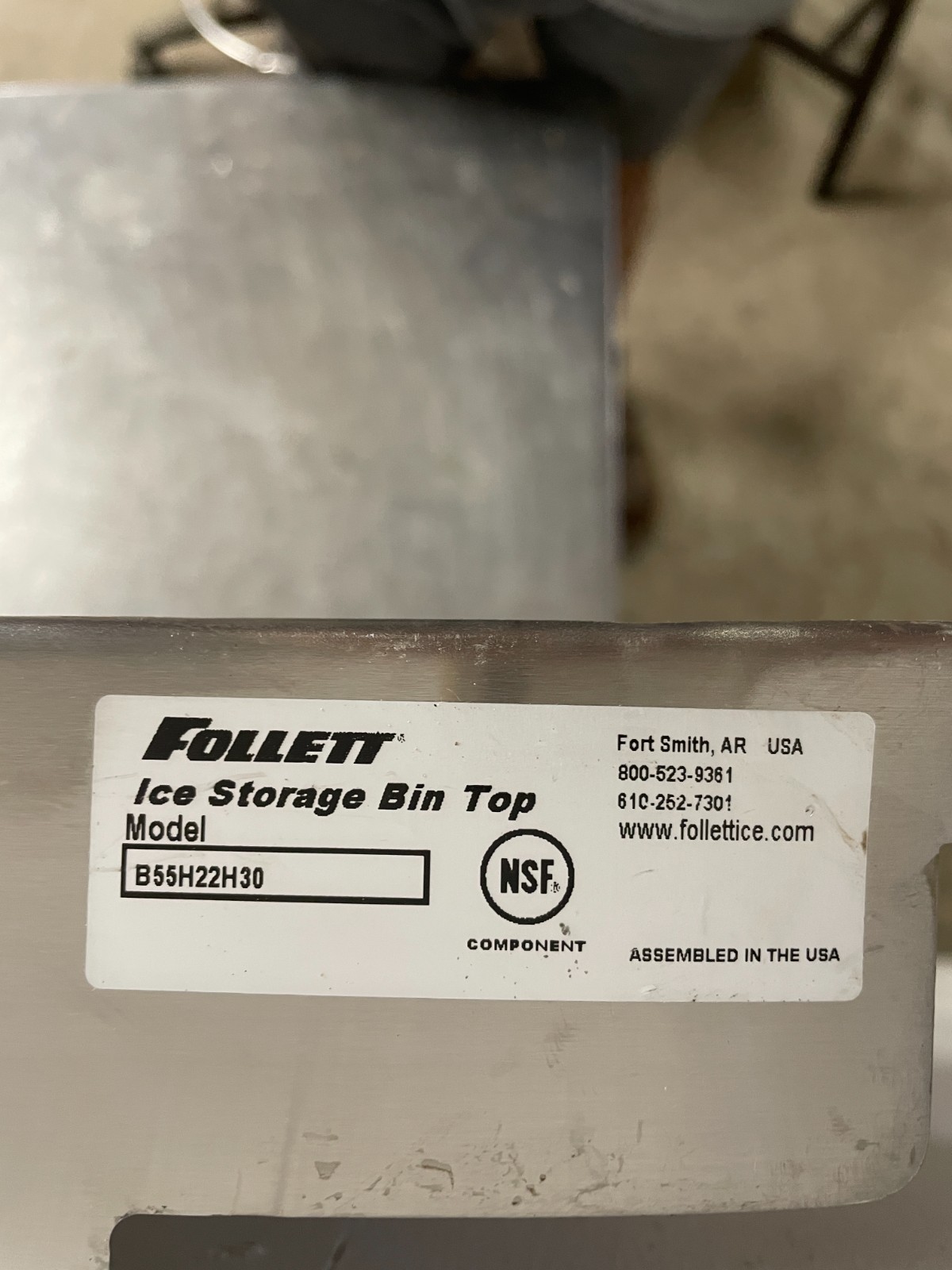 New Follett B55H22H30 Ice Storage Bin Top