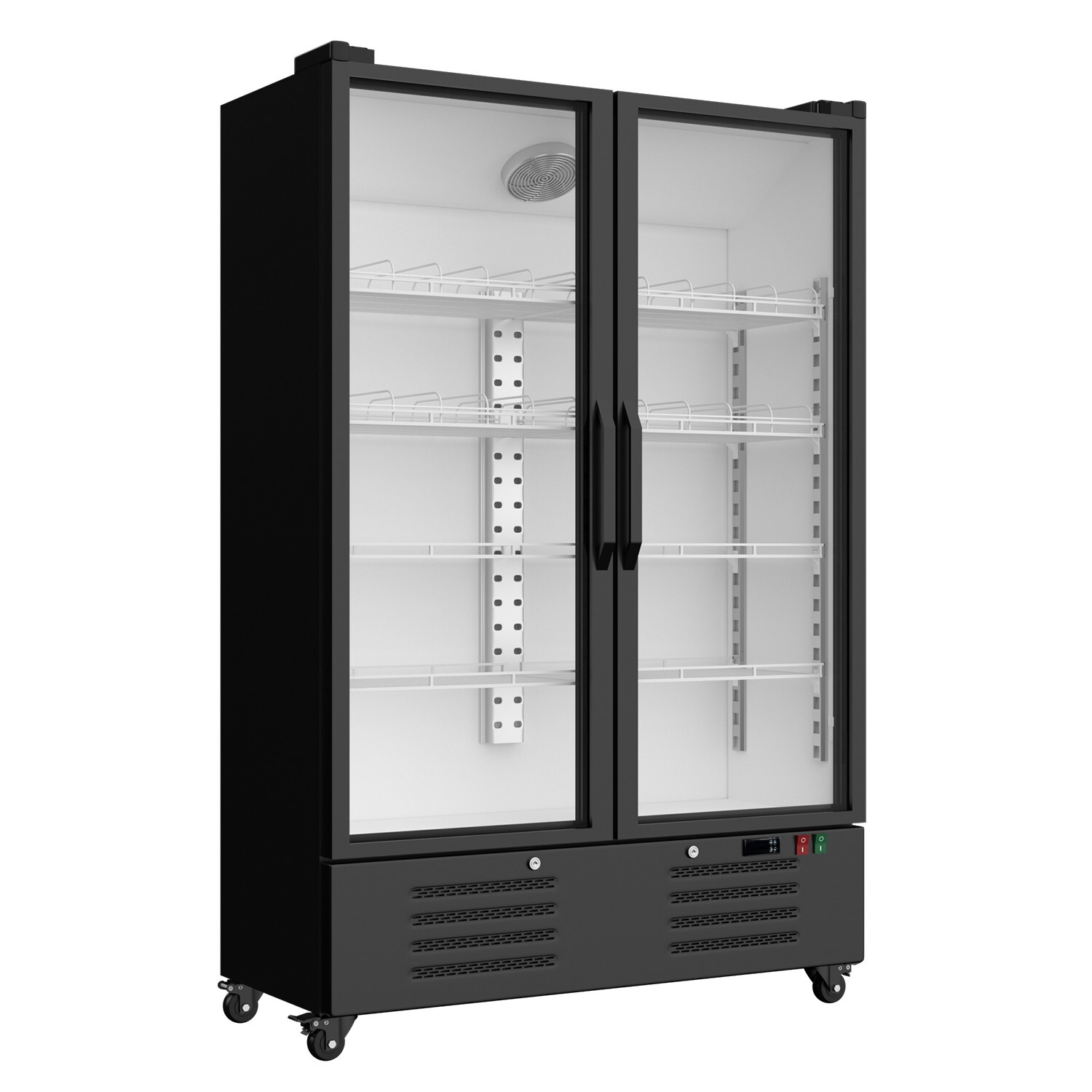 Commercial 2 Glass Door Merchandiser Refrigerator Display Cooler Fridge 36 Cu.ft