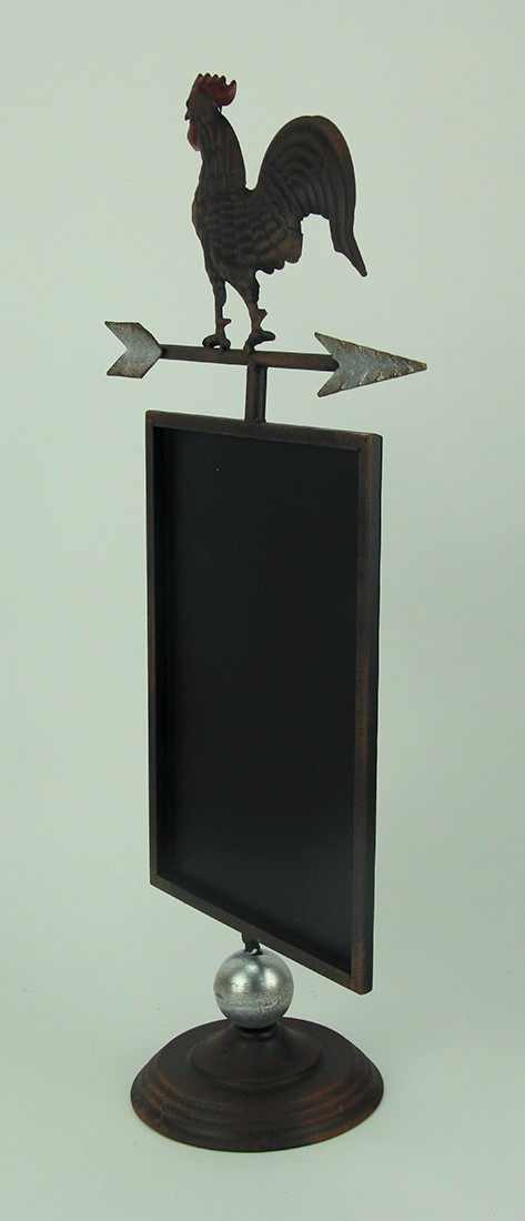 Scratch & Dent Rustic Brown Metal Farmhouse Rooster & Arrow Chalkboard