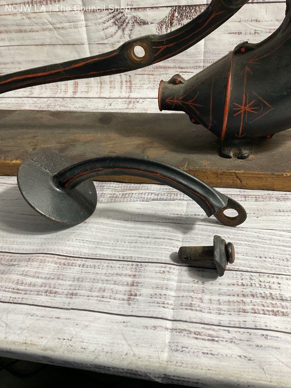 Antique Vintage Sausage Stuffer Cast Metal Country Farmhouse Kitchen Tool 28.5″