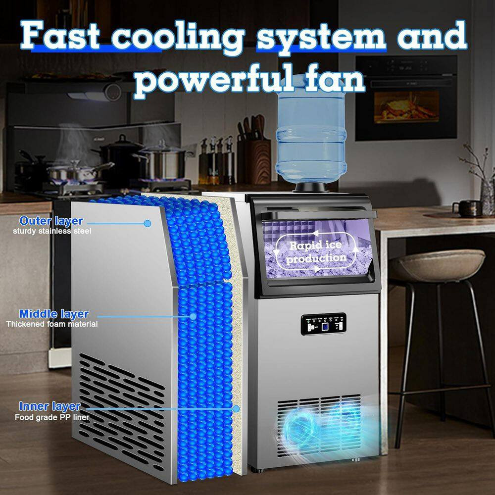13.78 In. 110 Lbs./Day Commercial Freestanding/Built-In Full Size Cubes Ice Make