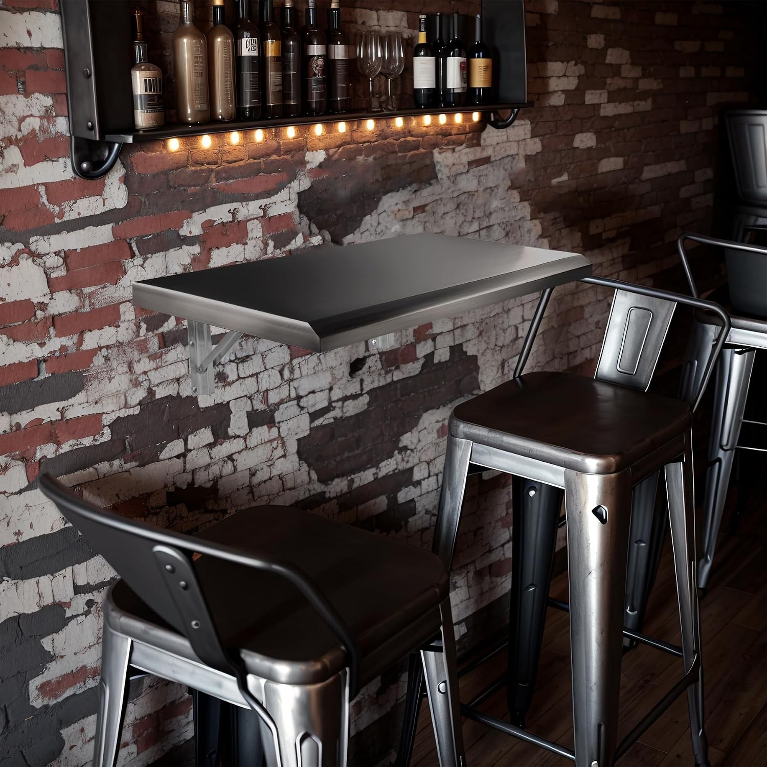 Folding Concession Shelf 36 x 12 Stainless Steel Drop Down Folding Serving