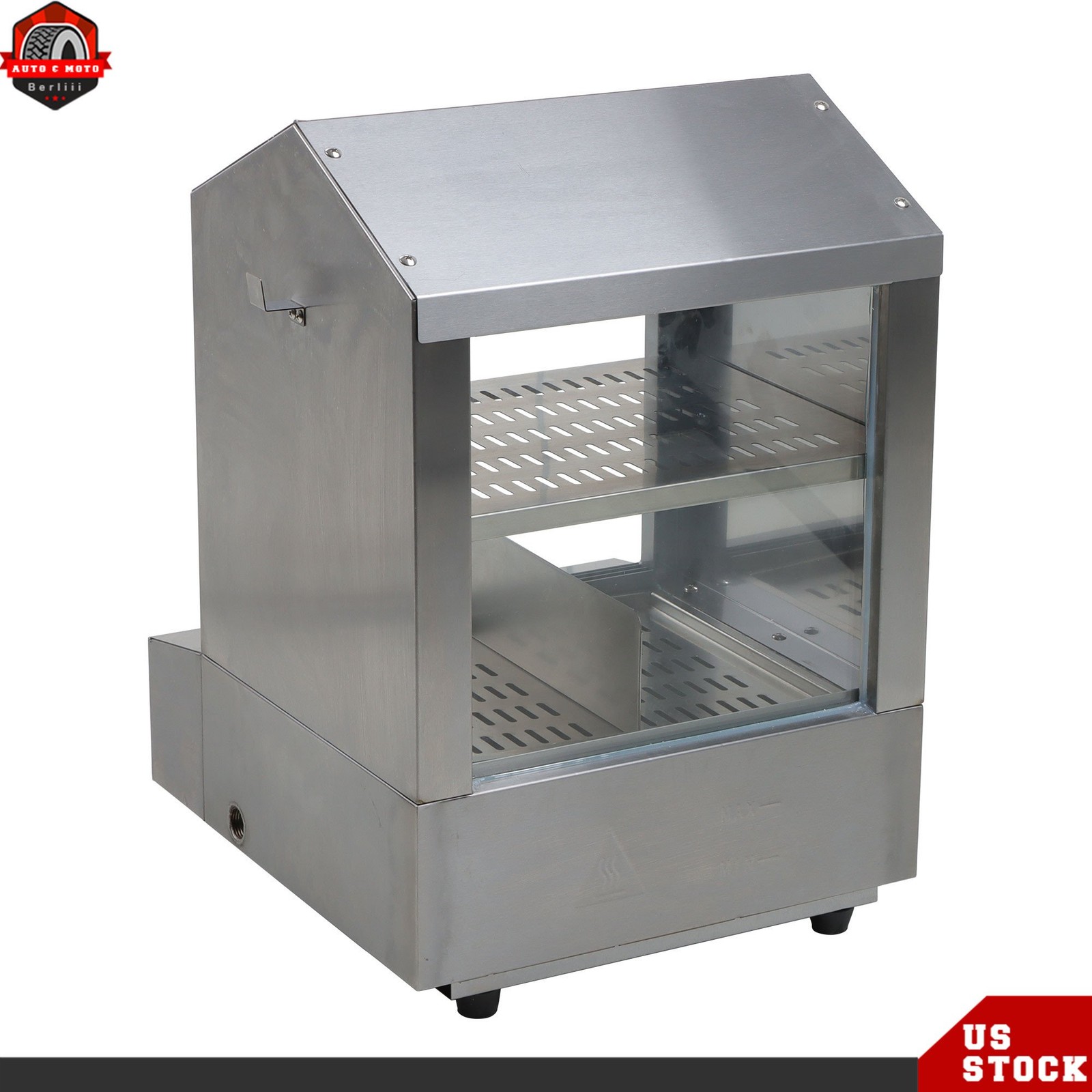 Stainless Hot Dog Steamer 27L Top Load Hut Steamer for 175 Hot Dogs & 40 Buns