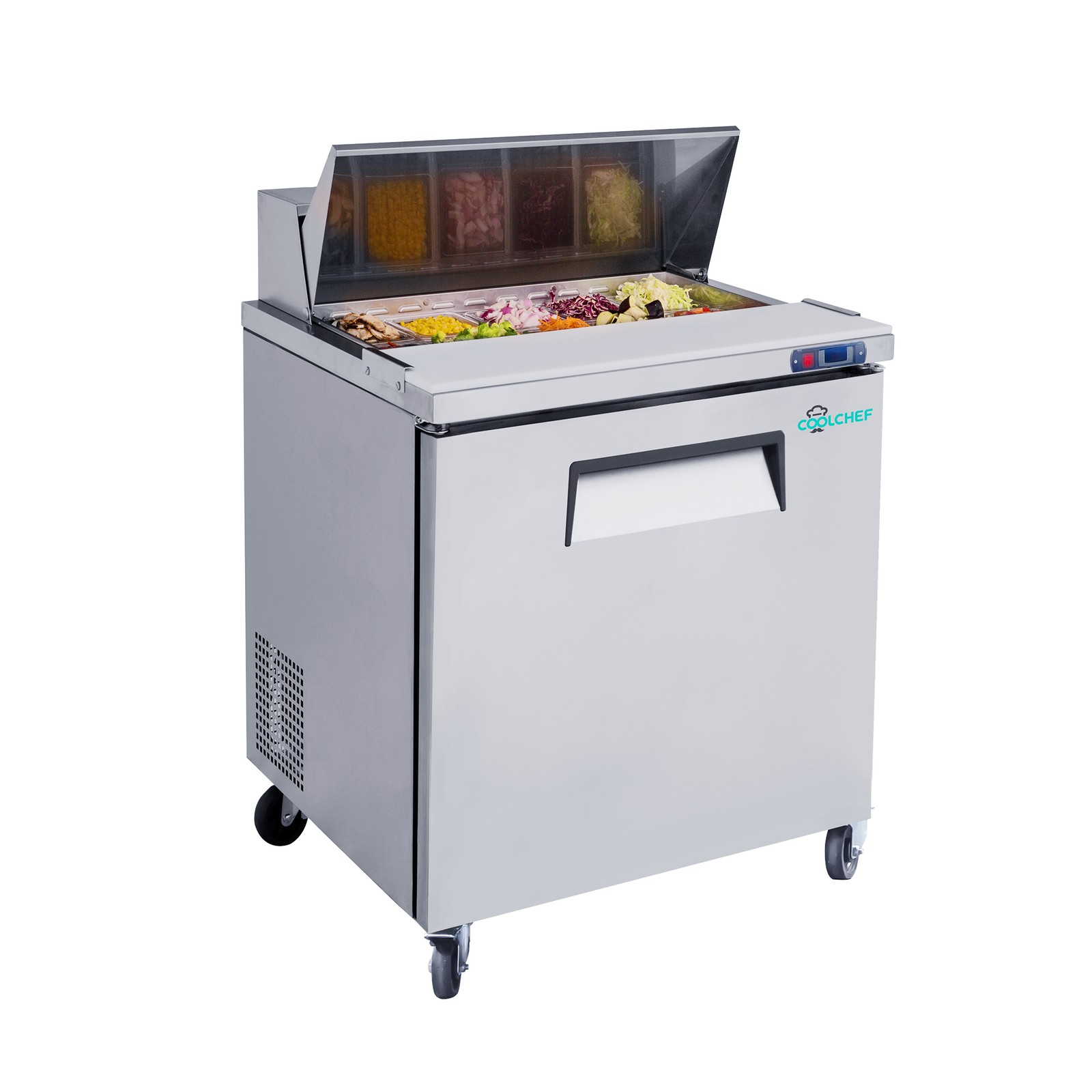 Commercial 28» Refrigerated Salad Sandwich Prep Table Single Door 7.4 cu.ft.
