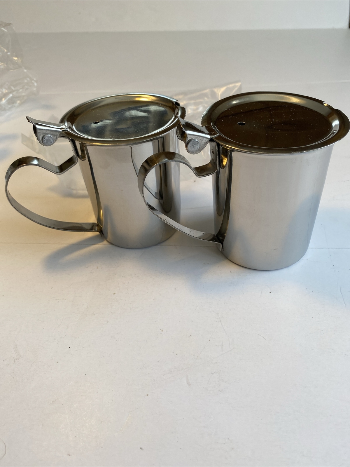 2 Adcraft Stainless Steel Creamer Cups Restaurant Approx 3.5” Tall India