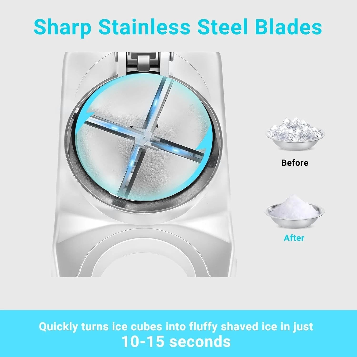 Electric Ice Shaver Machine, 4-Blade & 210 lbs/hr, 300W Ice Crusher for Home …