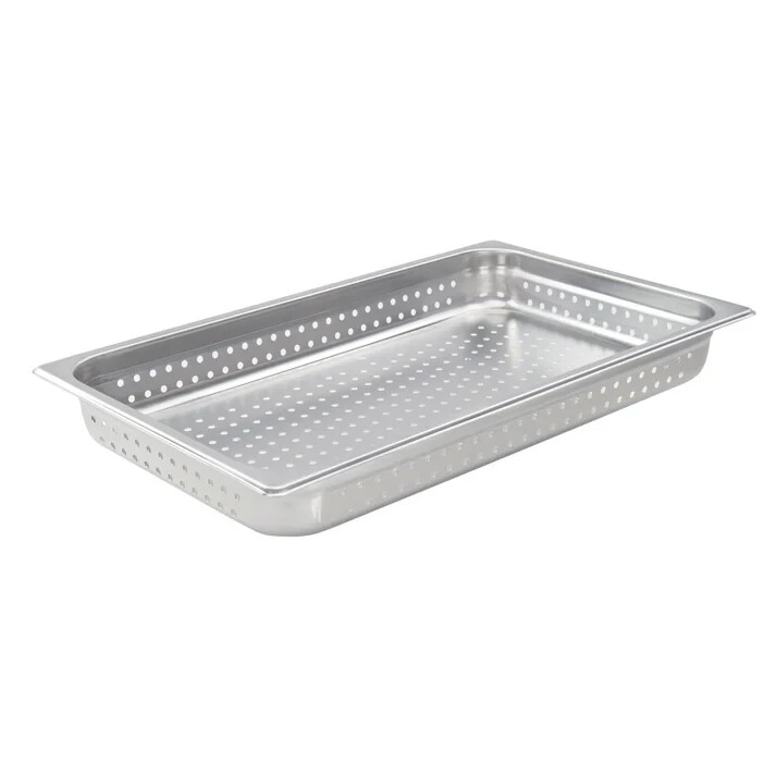 Winco SPJH-102PF, 2-1/2-Inch Full-Size Perforated Steam Pan, 22 Gauge