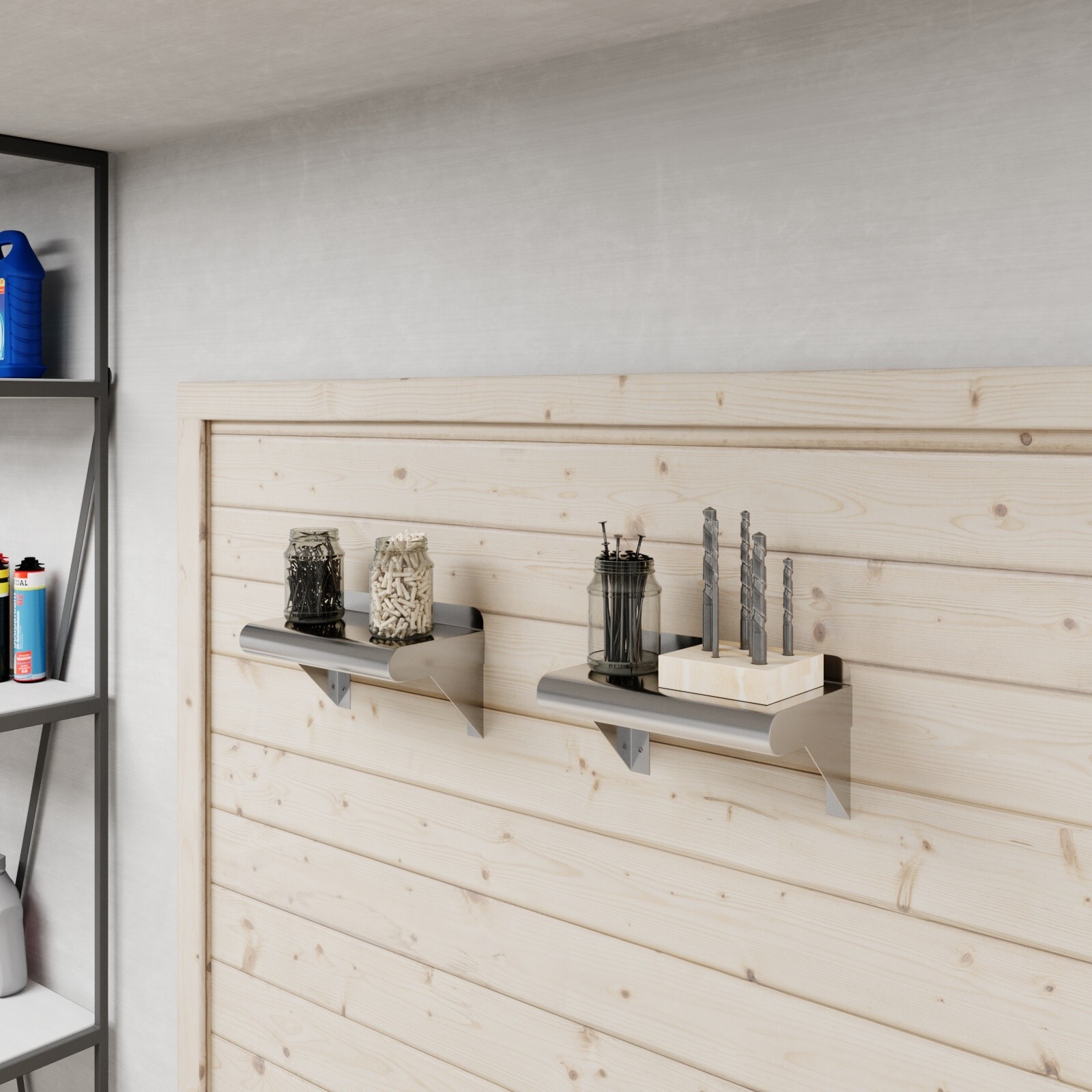 6 in. x 10 in. Stainless Steel Wall Shelf