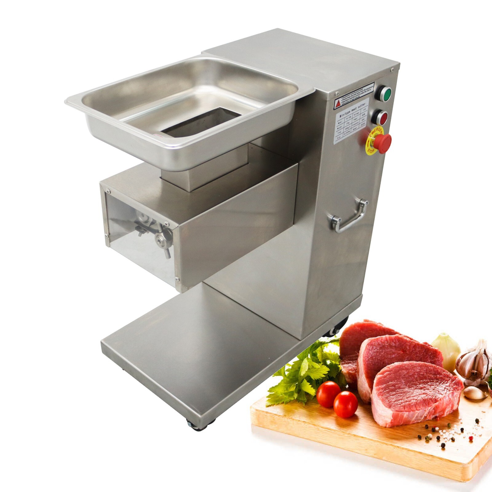 Commercial Meat Cutting Machine 8mm Blade Meat Steak Cutter Slicer 500kg/h 110V