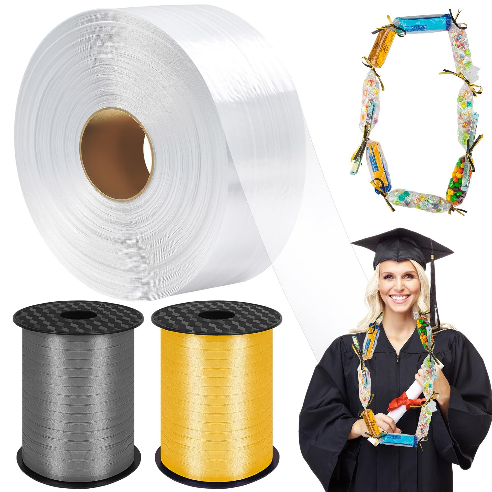 Candy Lei Poly Tubing, 2 Inch x 1000 ft Clear Graduation Candy Lei Making Kit…