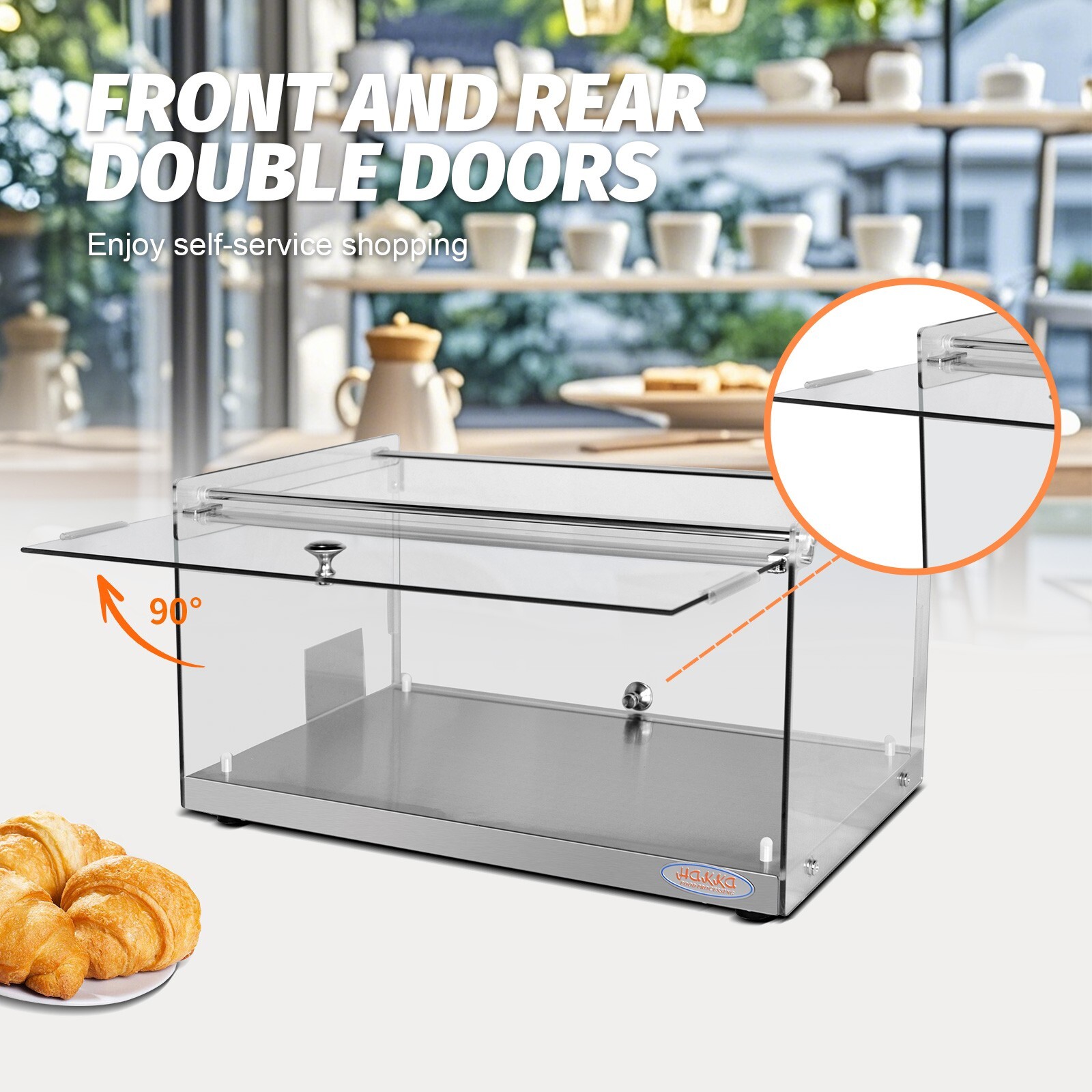 Hakka 35L Food Display Case 1-Tier Countertop Pastry Bakery Cabinet Display Case