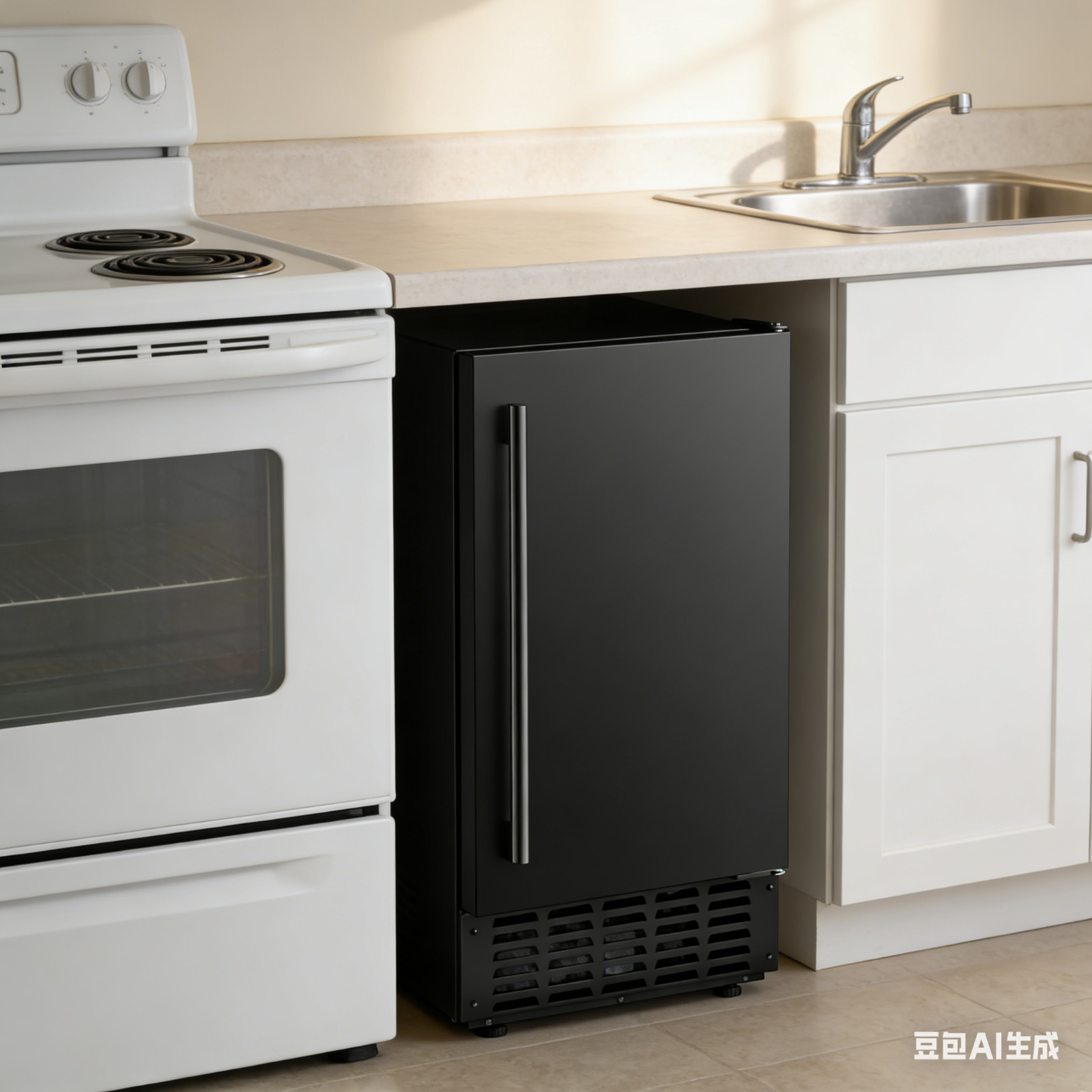Ice Machine 66 lbs. / 24H Nugget Ice Bulit-in/Freestanding in Black