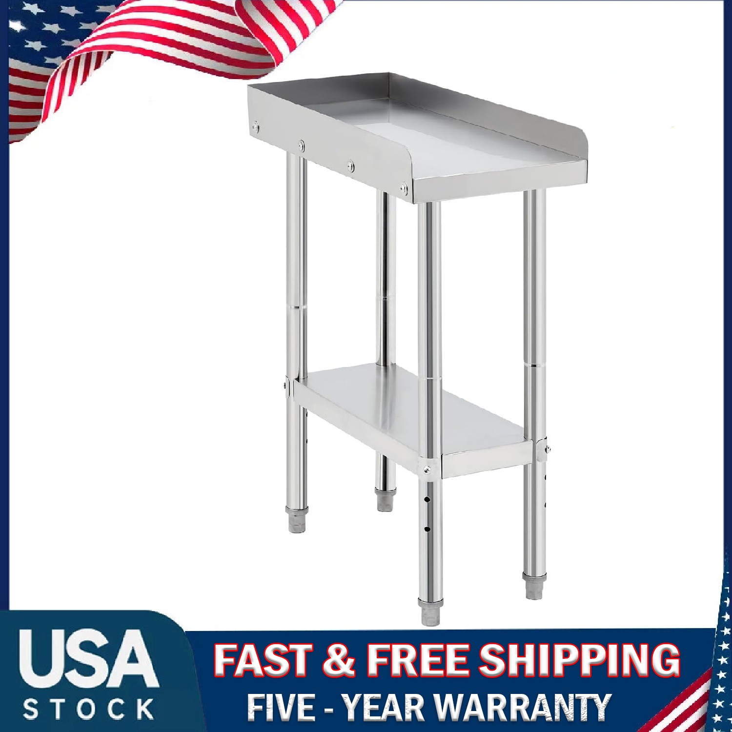 Stainless Steel Work Table ,12×24 Inch Commercial Kitchen Prep Table Grill Stand