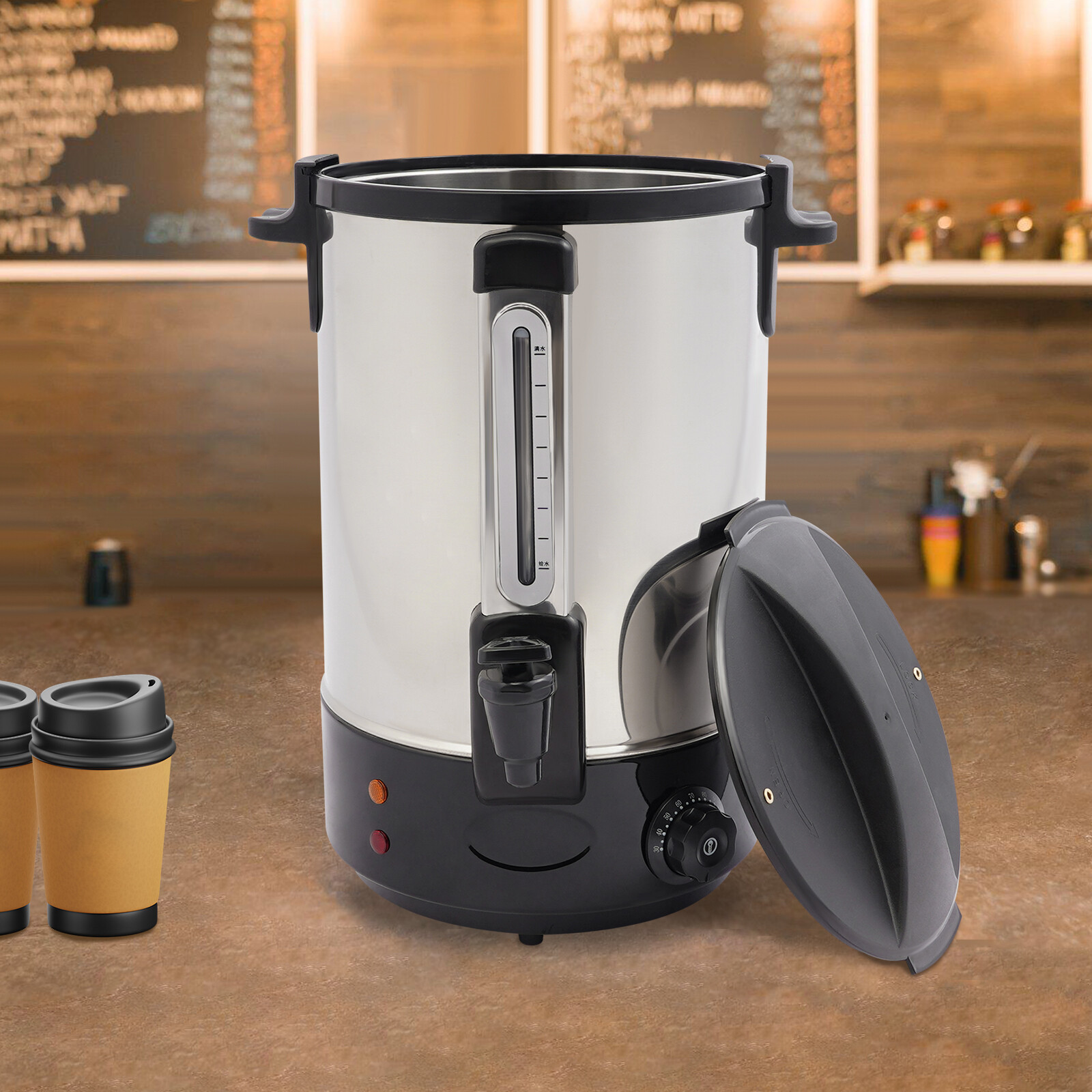 Coffee Dispenser Stainless Steel Insulation Barrel Hot Coffee Dispenser 1800 W