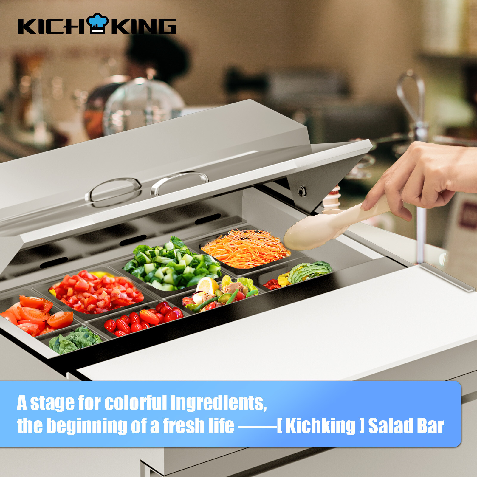 Commercial Refrigerator Salad Sandwich Prep Table 27» 8 Pans Restaurant Kitchen