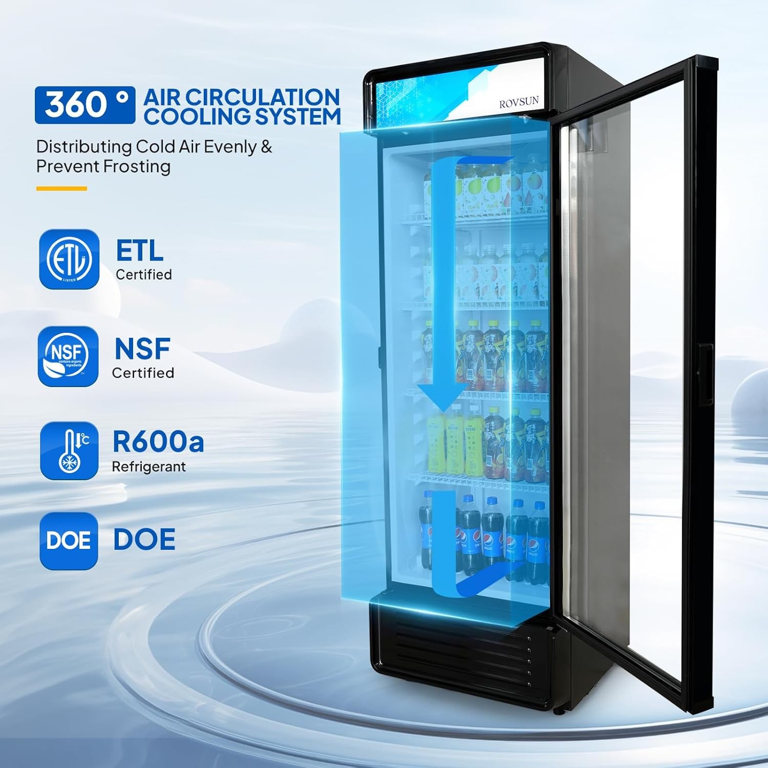 12.2 Cu.Ft/345L Commercial Merchandiser Beverage Refrigerator Display Cooler New