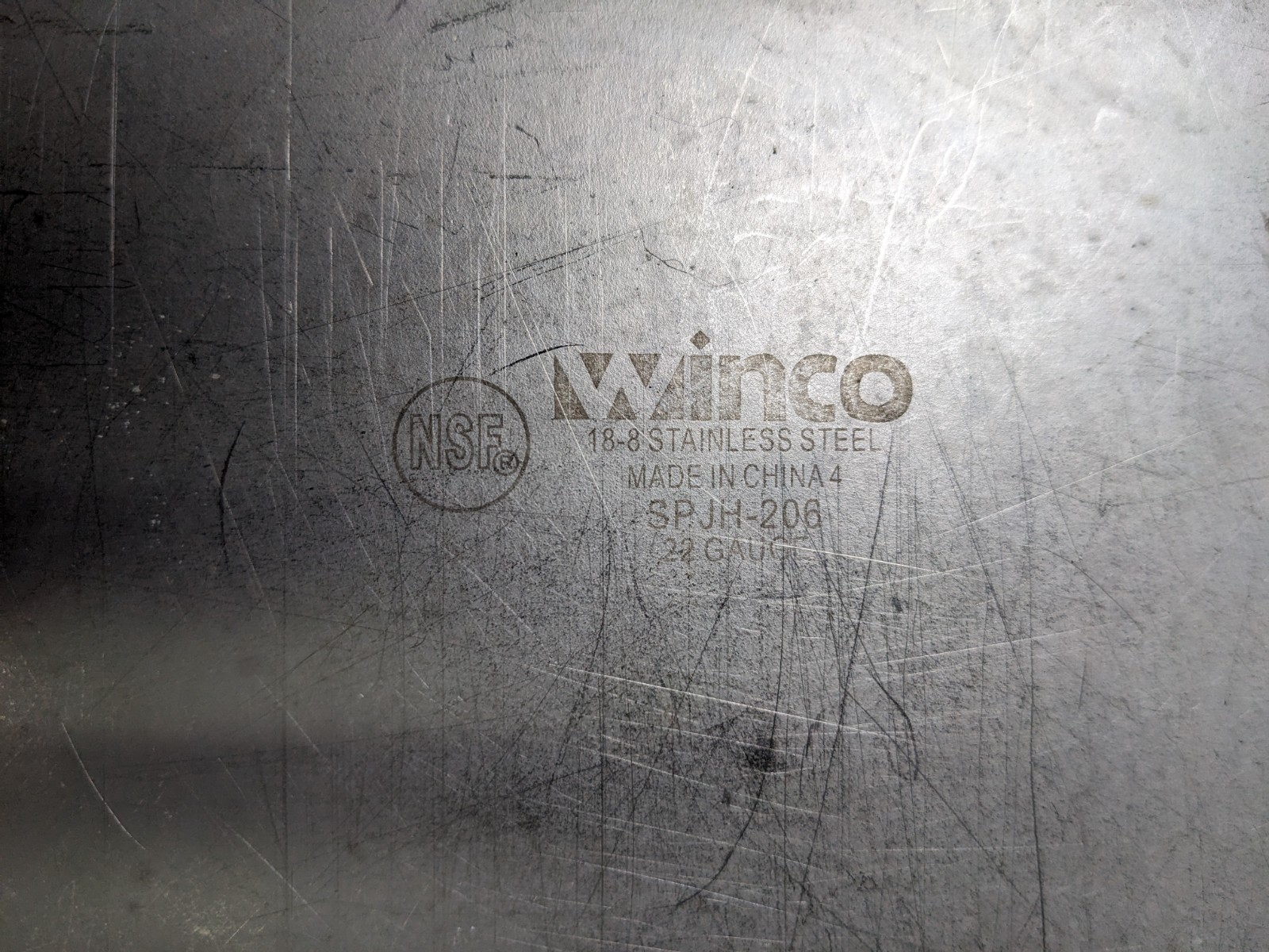 Winco SPJH-206 12 Inch 22 Gauge Heavyweight Stainless Steel Steam Table Pan