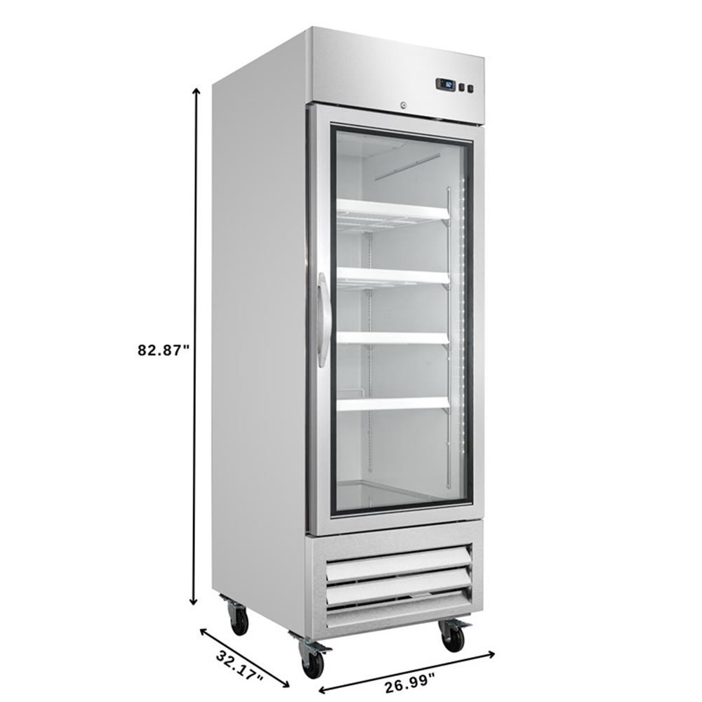 Pemberly Row 27″ Commercial One Glass Door Convertible Reach-In Refrigerator
