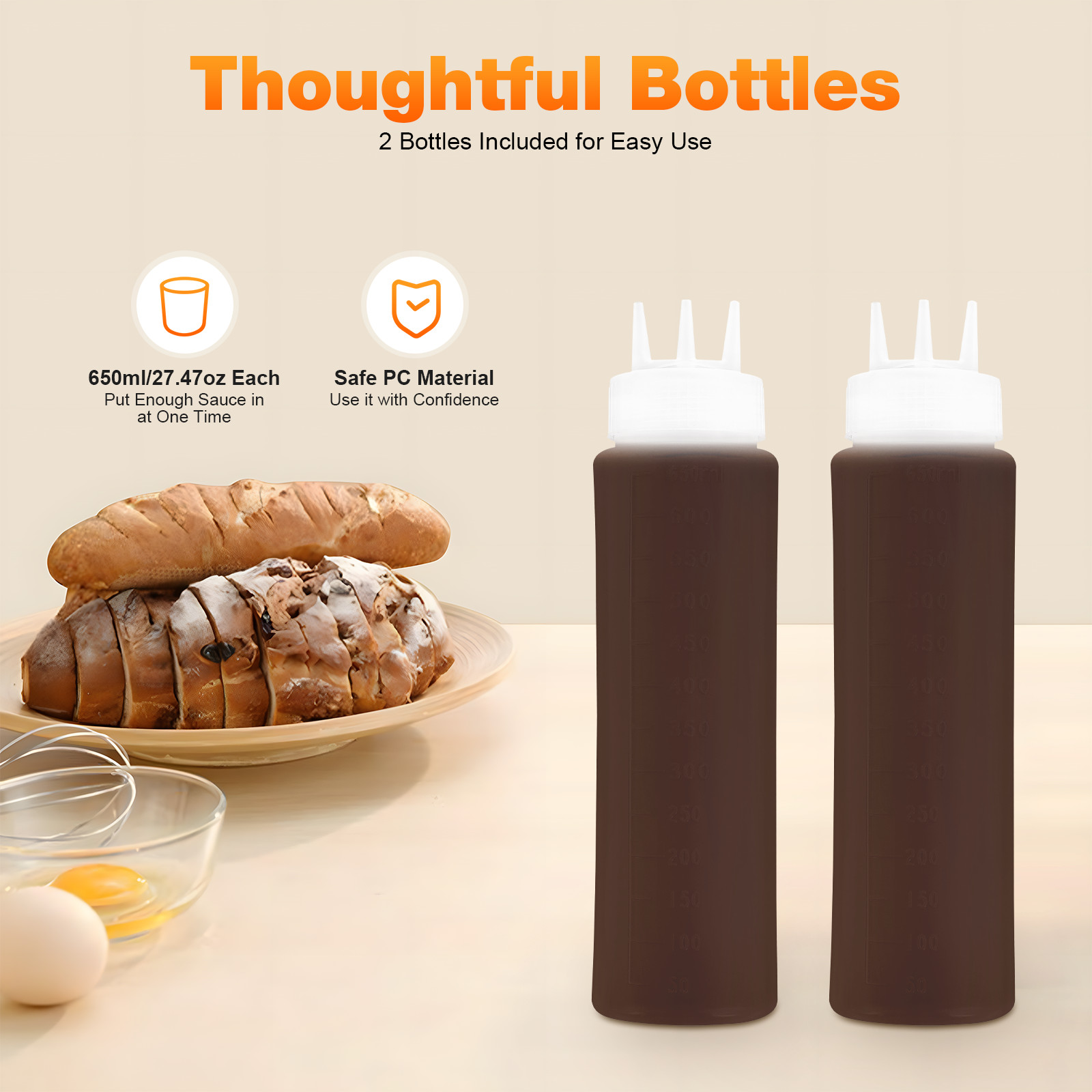 Electric Cheese Sauce Warmer 2 Bottles Chocolate Sauce Warmer 110V 30~85℃