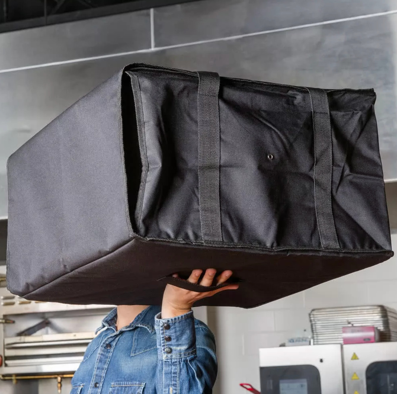 3 PACK Insulated Catering Pizza Food Delivery Carrier Bag Box Black 20″ 18″ 16″