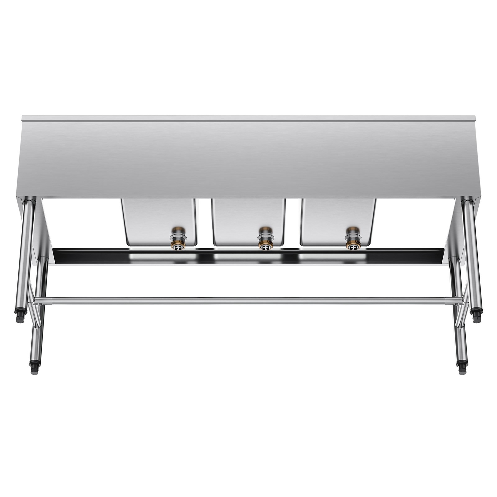 VEVOR 3 Compartment Sink Stainless Steel Commercial Kitchen Under Bar Sink 60″