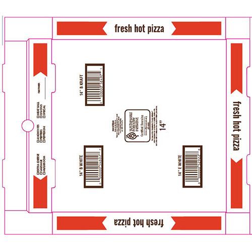 Square Cafe Design B-Flute Corrugated Pizza Box White 12″ L x 12″ W | 50/Bundle