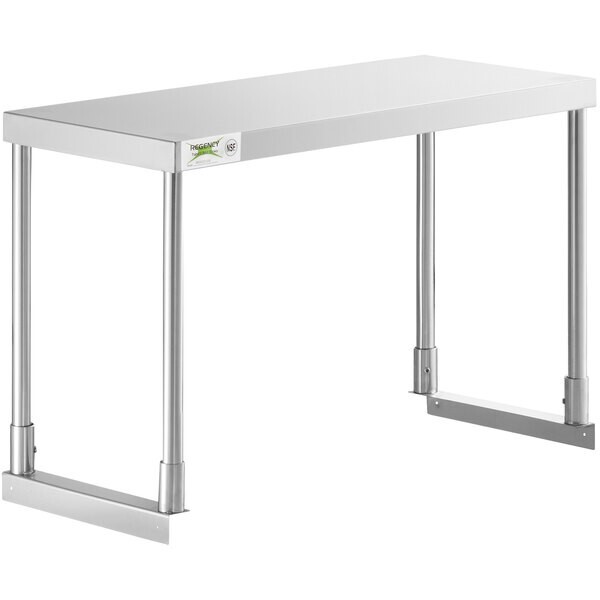 12″W x 30″D x 19″H Stainless Steel Single Deck Overshelf For Work Prep Tables