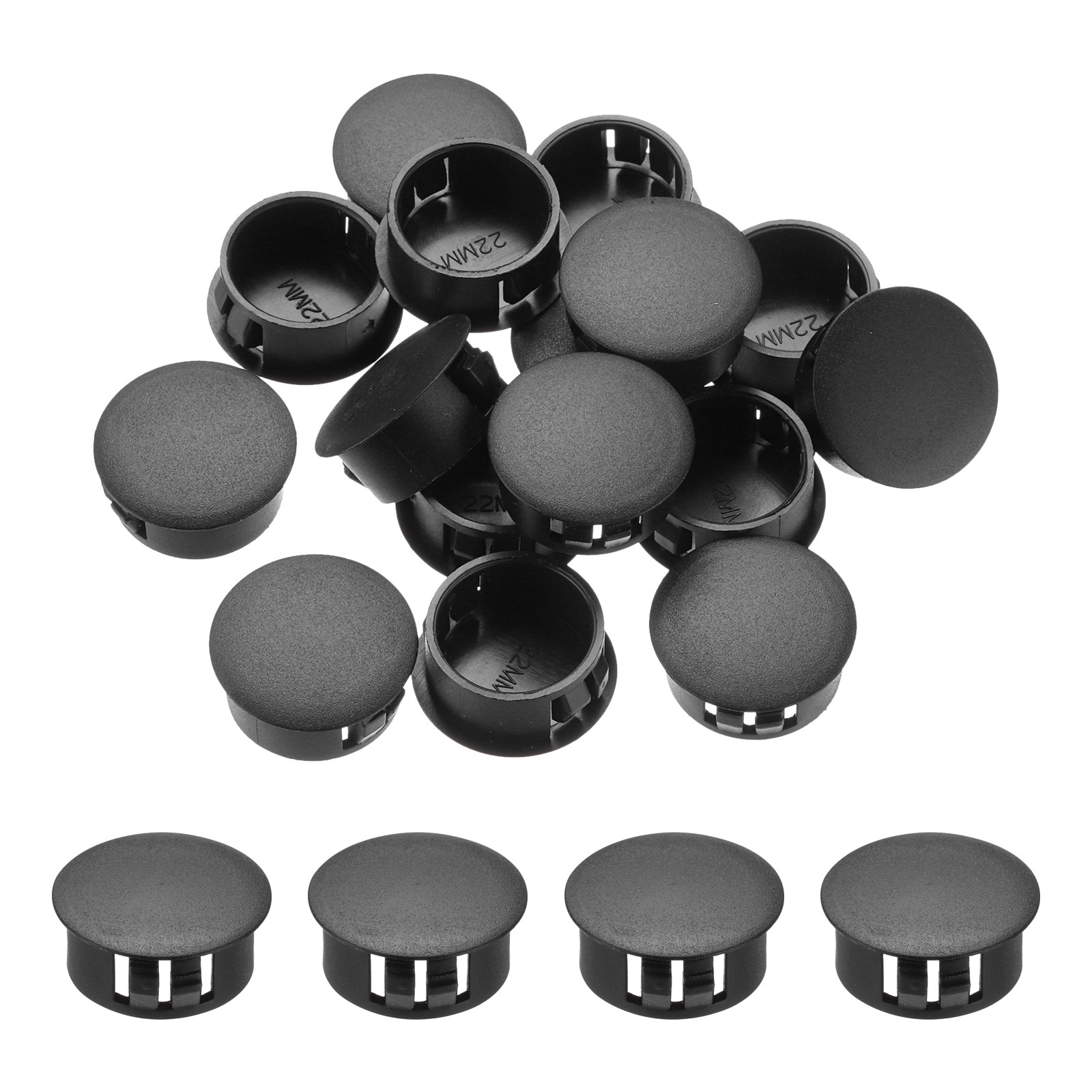 32Pcs 22mm(7/8′) Black Nylon Plastic Round Locking Hole Plugs Insert End Caps